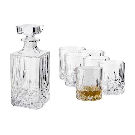 Vide Whiskey Decanter with 6 glasses