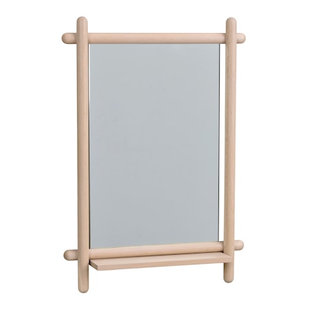 Milford Spegel med hylla Vitpigmenterad Ek 52×74 cm