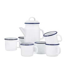 Set mit Teekanne und 6 Tassen Kockums Weiß