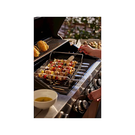 Grillspet m hållare 6 st 18/10 stål