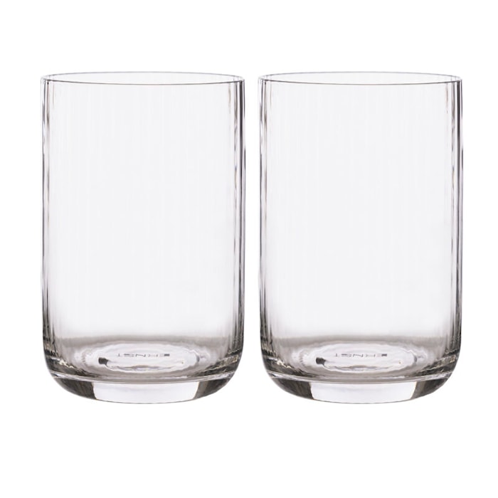Dricksglas Räfflade 2-pack 12 cm Klar