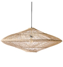 Wicker Pendant Lamp Oval Natural