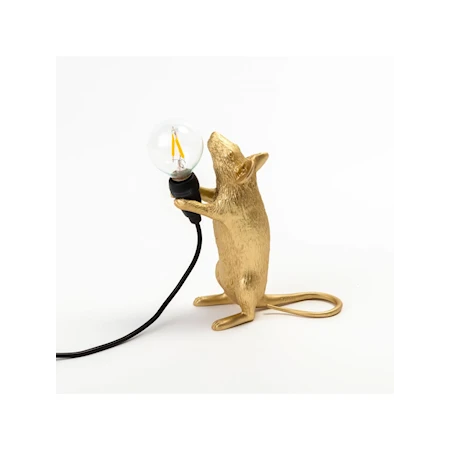 Mouse Lamp Mus med Lampa 6,2x21x8,1 cm Guld