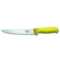 Stykningskniv, gul Fibrox, med lige knivryg