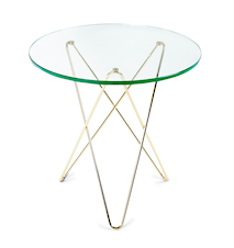 Tall mini o-table glass – Green/brass