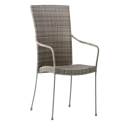 Sika Design Saturn stol - Med armstöd, teak grå