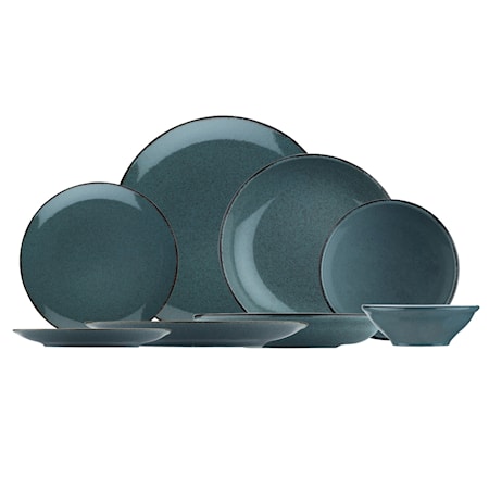 Porcelain Tableware Set 24 Pieces Blue