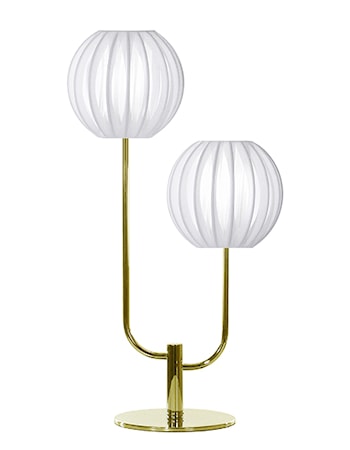 Bordlampe Plastbånd Duo Hvit / Messing