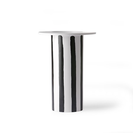 Ceramic Vas black/White striped