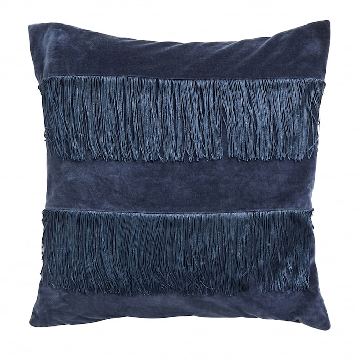 Fringes Funda de almohada - Azul oscuro