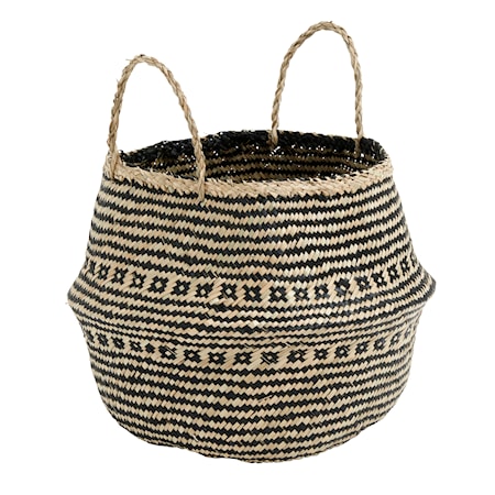 Flätad korg Cozy Ø 35 cm Svart