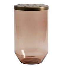 Glass Vase metal lid 20 cm Orange