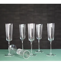 Hurray Champagneglas 6-pack Räfflad/Klar