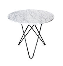 Dining O-table - Hvit marmor, svart understell