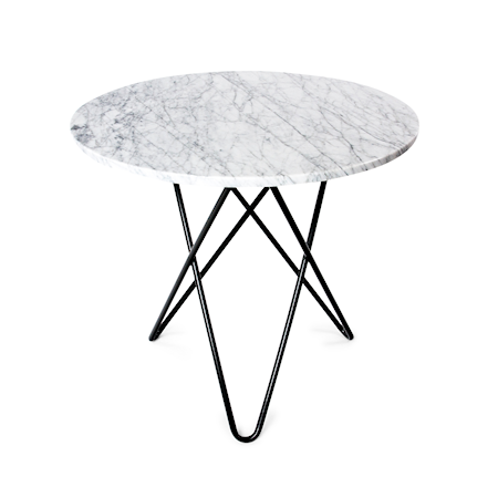 Dining O-table – Hvit marmor svart understell