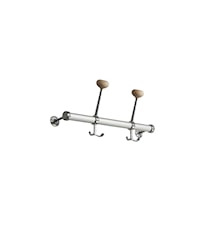 Gustav aluminium/aluminium hattkroklist L=400 mm/2 krok