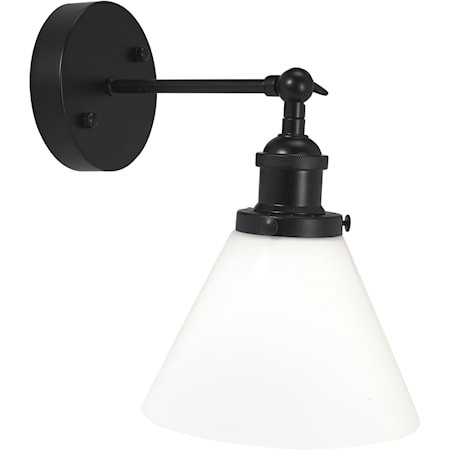 Vegglampe Sort Opal 18cm