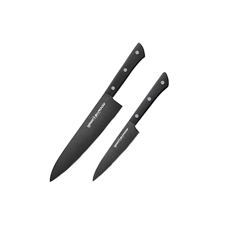 SHADOW Set of 2 kitchen knives ( 15cm Utility knife, 28cm Chef knife)