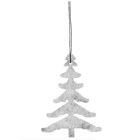 Ornement d'arbre de Noël Tree blanc/argent