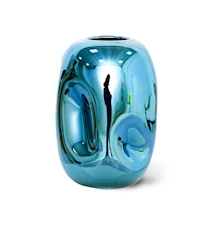 HK Objects Vas "Blue Chrome" Ø14,5x21,5 cm Glas Blå
