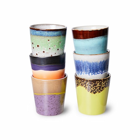 HKLiving 70s Ceramics Kaffemugg Set Om 6 Pluto