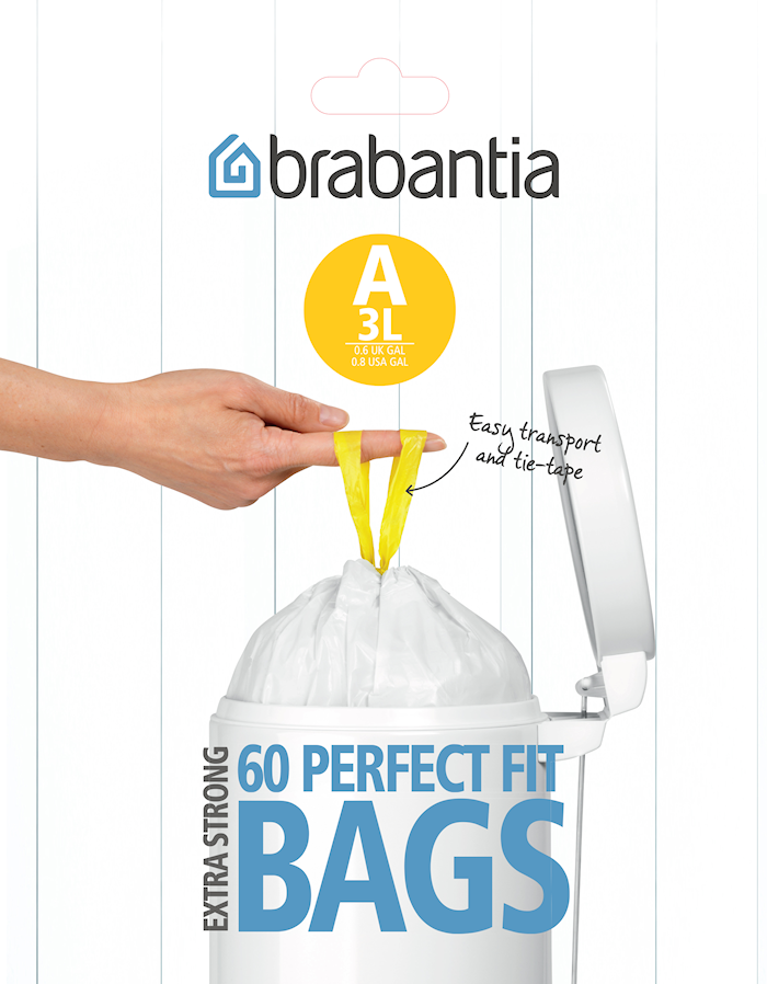 Sacs poubelle A 3 L [Dispenser Pack avec 60 sacs] White