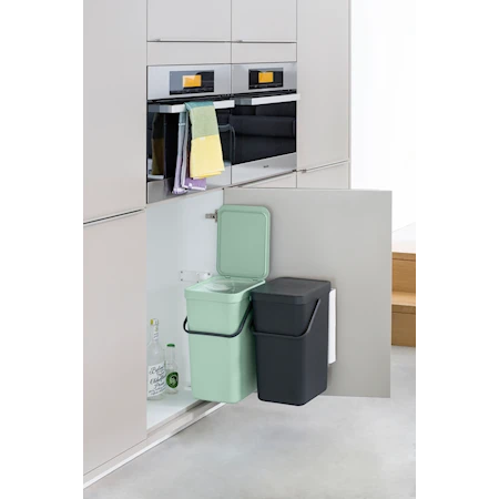 Inbyggnadssystem Sort & Go 2x16L, Mörkgrå & Jade Green