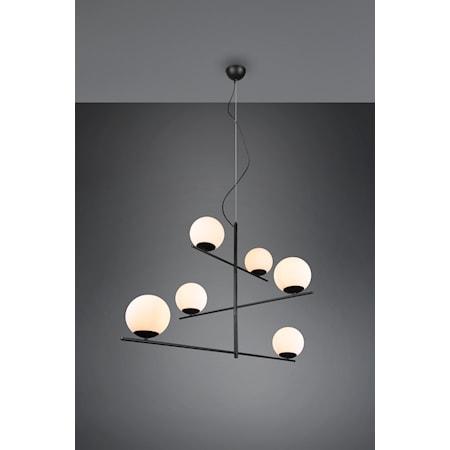 TRIO Lighting Pure Kattovalaisin 6L E14 Musta