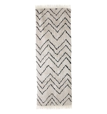 Runner Matto Zigzag Valkoinen/Musta 75x220 cm