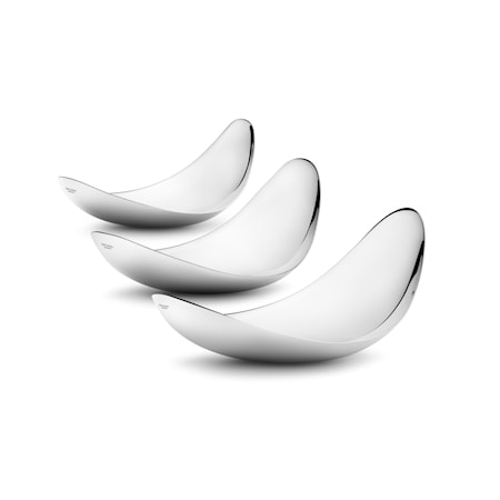 Georg Jensen Leaf Kulho 3pack korkeakiiltoinen