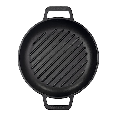 Grillpanna Ø25 cm Gjutjärn Svart