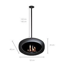 Le Feu Dome Sky Eldstad 140 cm Svart