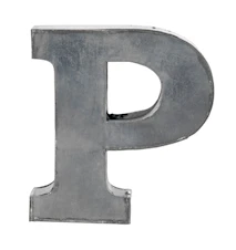 Zinc letter, P