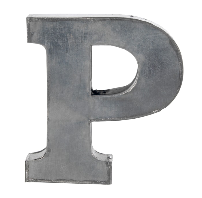 Zinc letter (letra de zinc), P
