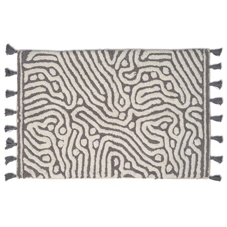 Maze Badrumsmatta Titanium/Vit 60x90 cm