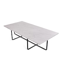Ninety Table XL – Carrara marmor/svartlakkert metallunderstell H40 cm