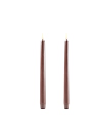 Taper LED-Kerze 2er-Pack 2,3 × 25 cm Braun