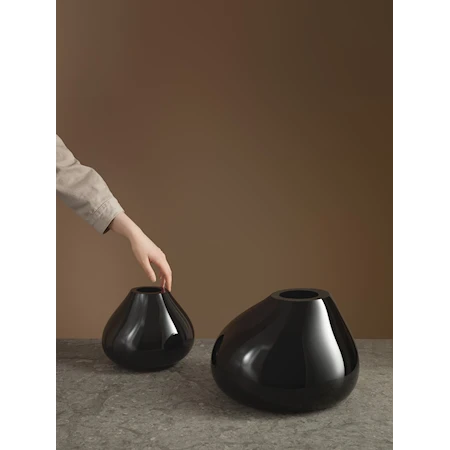 Ebon Vas 19x29 cm Kristallglas Svart