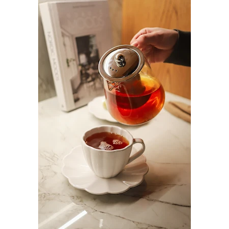Teekanne mit Siebeinsatz Borosilikatglas 1 L Transparent