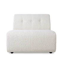 Vint couch: element midtdel Boucle, kremhvit