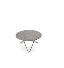 O Table Spisebord Svart/Grå Marmor Ø100