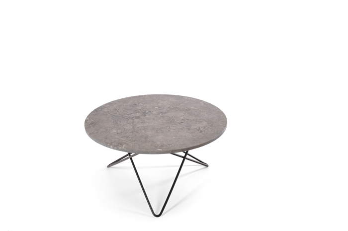 O Table Matbord Svart/Grå Marmor  Ø100