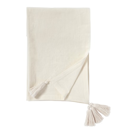 Table Cloth Ivory with Tassels