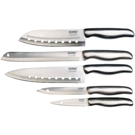 Knivset i stål 5 knivar