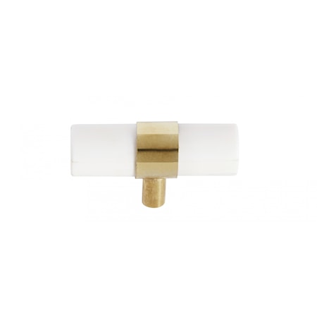 Läs mer om KNOB/HOOK , white bone/brass, small