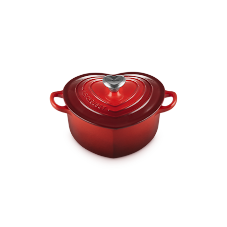 Le Creuset Hjärtformad Gryta m. hjärtknopp Cerise