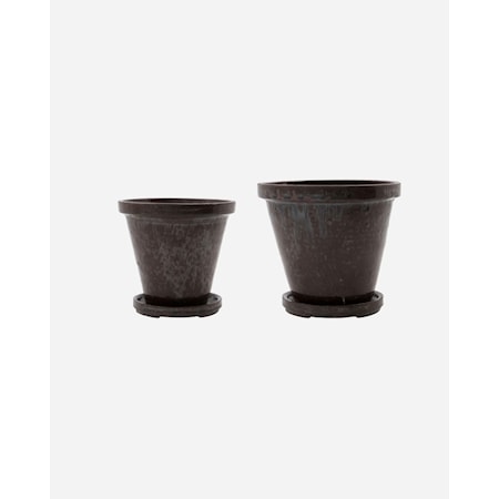 Blomsterkrukke Flower 14 cm/12 cm Brun