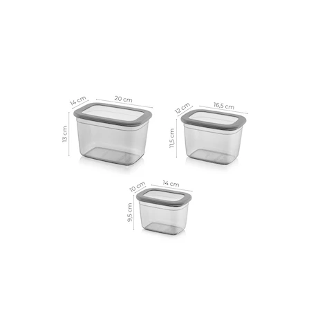 Oppbevaringsbokser 3-pakning Plast