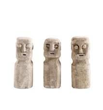 Veistos Head 3 st Hiekka Kivi 15 cm