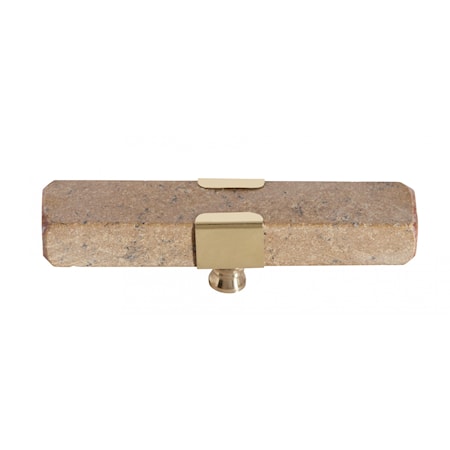 Nordal KNOB/HOOK beige marble rectangle brass